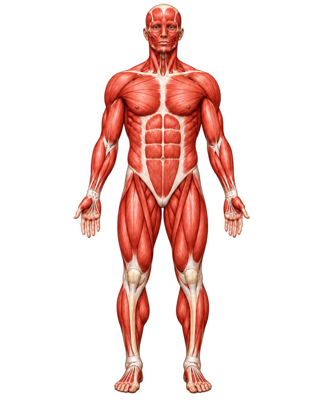 Vista anterior do sistema muscular